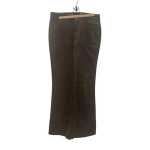 Quince Organic Stretch Flare Corduroy Pants Moss Green Size 8 30 Inches